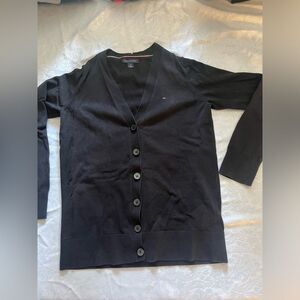 TOMMY HILFIGER Women Front Button Black Cardigan Sweater  Size S